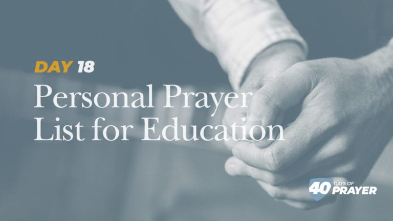 Day 18: Personal Prayer List for Education